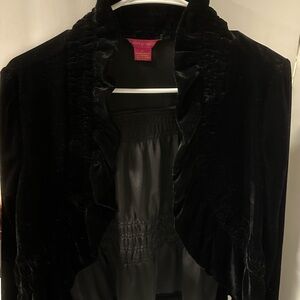 Velvet black cover up jacket S